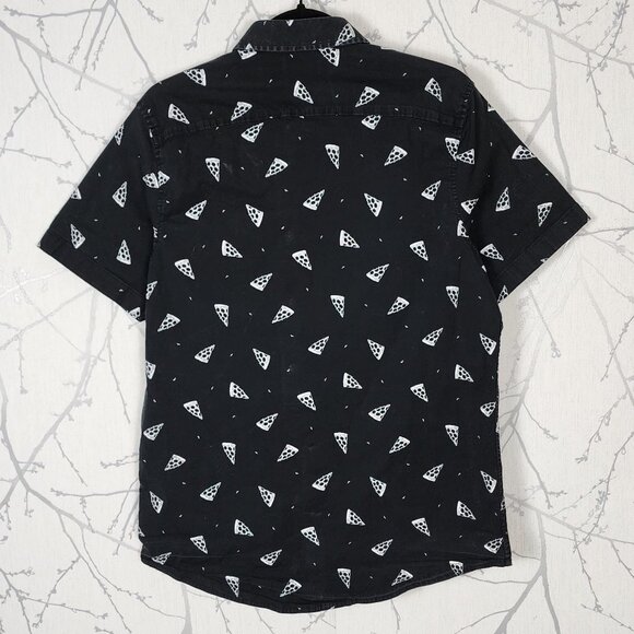 Abound Black Pizza Slice Print Cotton Stretch Short Sleeve Shirt - Picture 3 of 5